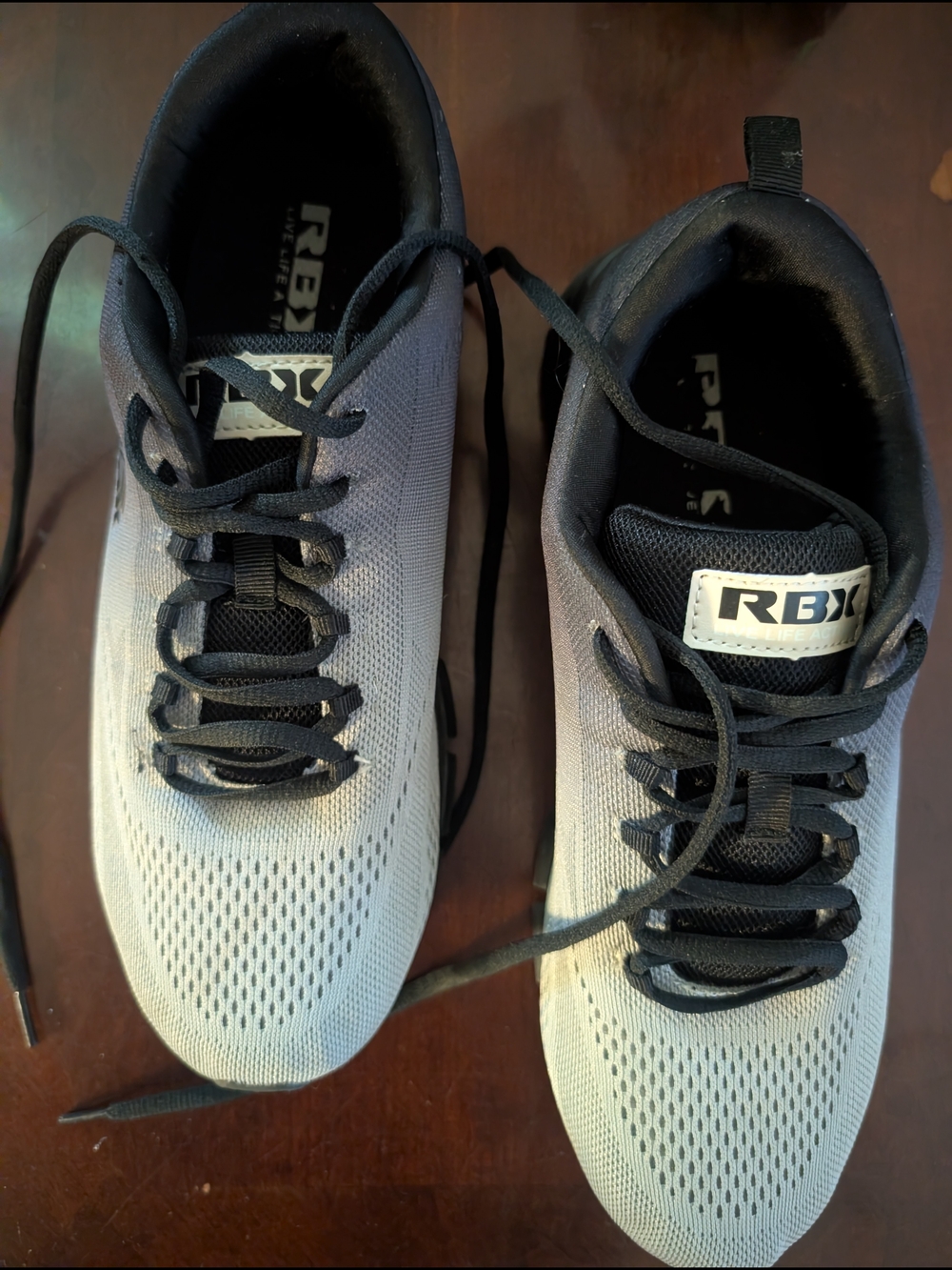 RBX Men's Gray and Black Mesh Athletic Sneakers